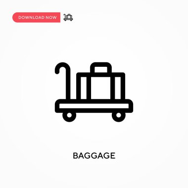 Bagaj Basit vektör simgesi. Web sitesi veya mobil uygulama için modern, basit düz vektör çizimi