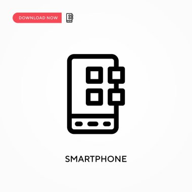 Akıllı telefon basit vektör simgesi. Web sitesi veya mobil uygulama için modern, basit düz vektör çizimi