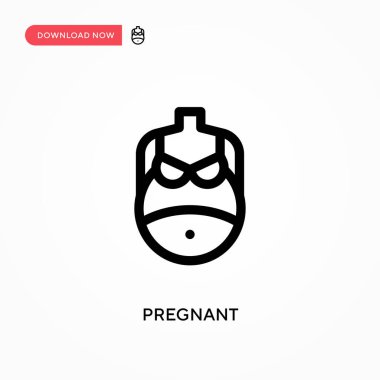 Hamile basit vektör simgesi. Web sitesi veya mobil uygulama için modern, basit düz vektör çizimi