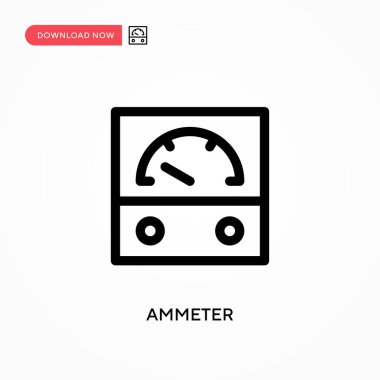 Ammeter Basit vektör simgesi. Web sitesi veya mobil uygulama için modern, basit düz vektör çizimi