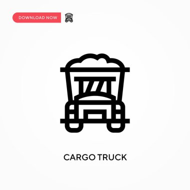 Kargo kamyonu basit vektör simgesi. Web sitesi veya mobil uygulama için modern, basit düz vektör çizimi
