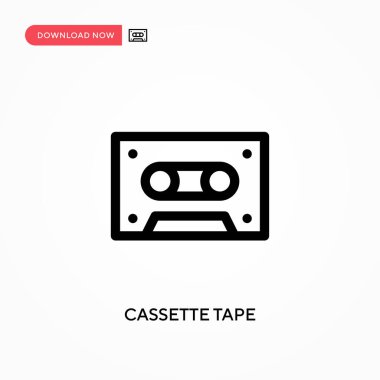 Kaset bandı basit vektör simgesi. Web sitesi veya mobil uygulama için modern, basit düz vektör çizimi