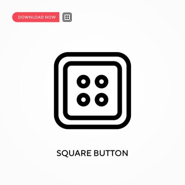 Kare düğmesi Basit vektör simgesi. Web sitesi veya mobil uygulama için modern, basit düz vektör çizimi