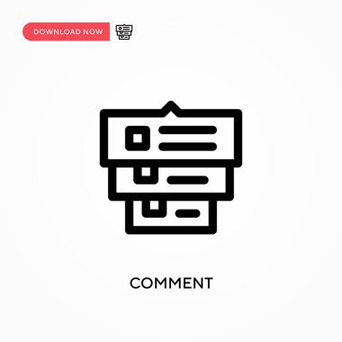 Yorum Basit vektör simgesi. Web sitesi veya mobil uygulama için modern, basit düz vektör çizimi