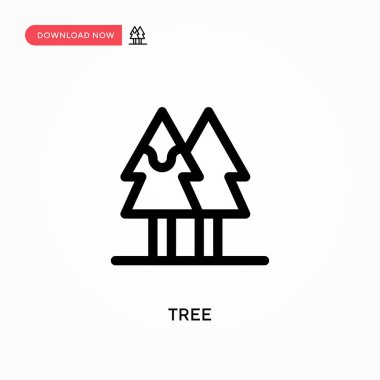 Ağaç basit vektör simgesi. Web sitesi veya mobil uygulama için modern, basit düz vektör çizimi