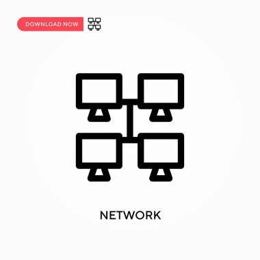 Ağ Basit vektör simgesi. Web sitesi veya mobil uygulama için modern, basit düz vektör çizimi