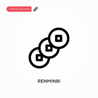 Renminbi Basit vektör simgesi. Web sitesi veya mobil uygulama için modern, basit düz vektör çizimi