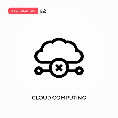 Bulut hesaplama basit vektör simgesi. Web sitesi veya mobil uygulama için modern, basit düz vektör çizimi