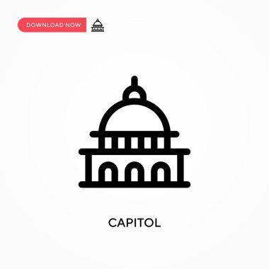 Capitol Basit vektör simgesi. Web sitesi veya mobil uygulama için modern, basit düz vektör çizimi