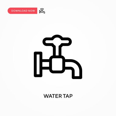 Su musluğu basit vektör simgesi. Web sitesi veya mobil uygulama için modern, basit düz vektör çizimi