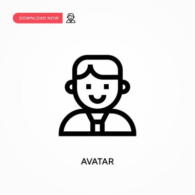 Avatar Basit vektör simgesi. Web sitesi veya mobil uygulama için modern, basit düz vektör çizimi