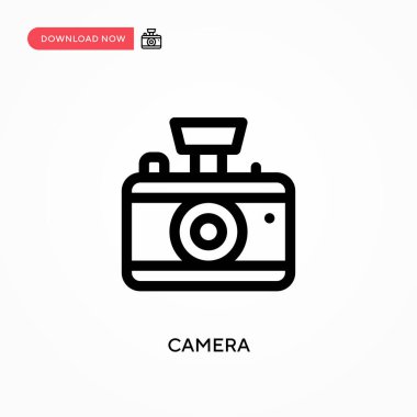 Kamera basit vektör simgesi. Web sitesi veya mobil uygulama için modern, basit düz vektör çizimi
