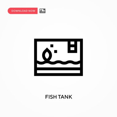 Akvaryum basit vektör simgesi. Web sitesi veya mobil uygulama için modern, basit düz vektör çizimi