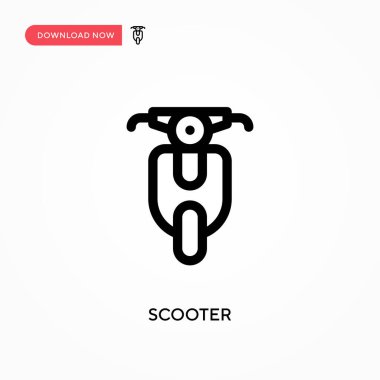 Scooter Basit vektör simgesi. Web sitesi veya mobil uygulama için modern, basit düz vektör çizimi