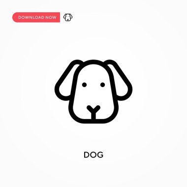 Köpek basit vektör simgesi. Web sitesi veya mobil uygulama için modern, basit düz vektör çizimi