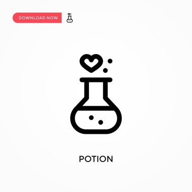 İksir basit vektör simgesi. Web sitesi veya mobil uygulama için modern, basit düz vektör çizimi