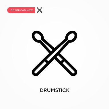 Drumstick Basit vektör simgesi. Web sitesi veya mobil uygulama için modern, basit düz vektör çizimi
