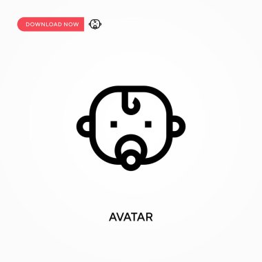 Avatar Basit vektör simgesi. Web sitesi veya mobil uygulama için modern, basit düz vektör çizimi