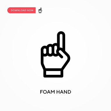 Köpüklü el basit vektör simgesi. Web sitesi veya mobil uygulama için modern, basit düz vektör çizimi