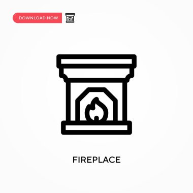 Şömine Basit vektör simgesi. Web sitesi veya mobil uygulama için modern, basit düz vektör çizimi