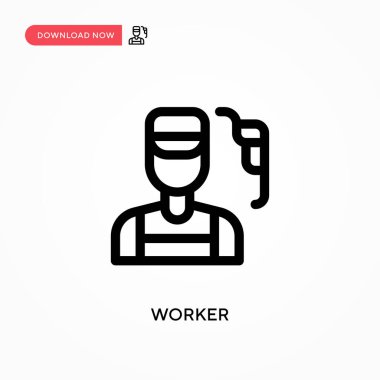 Worker Basit vektör simgesi. Web sitesi veya mobil uygulama için modern, basit düz vektör çizimi