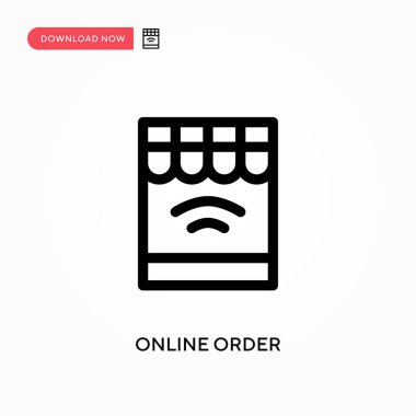 Çevrimiçi sipariş Basit vektör simgesi. Web sitesi veya mobil uygulama için modern, basit düz vektör çizimi