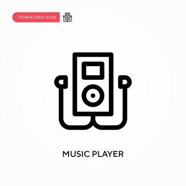 Müzik çalar Basit vektör simgesi. Web sitesi veya mobil uygulama için modern, basit düz vektör çizimi
