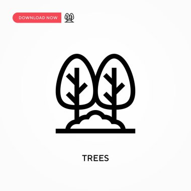 Ağaçlar basit vektör simgesi. Web sitesi veya mobil uygulama için modern, basit düz vektör çizimi
