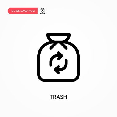 Çöp Basit vektör simgesi. Web sitesi veya mobil uygulama için modern, basit düz vektör çizimi