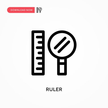 Cetvel Basit vektör simgesi. Web sitesi veya mobil uygulama için modern, basit düz vektör çizimi