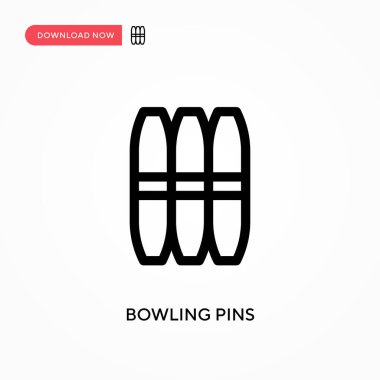 Bowling lobutları basit vektör simgesi. Web sitesi veya mobil uygulama için modern, basit düz vektör çizimi