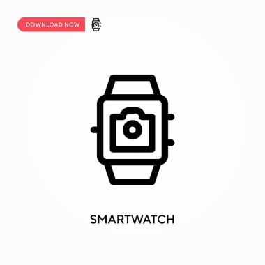 Smartwatch Basit vektör simgesi. Web sitesi veya mobil uygulama için modern, basit düz vektör çizimi