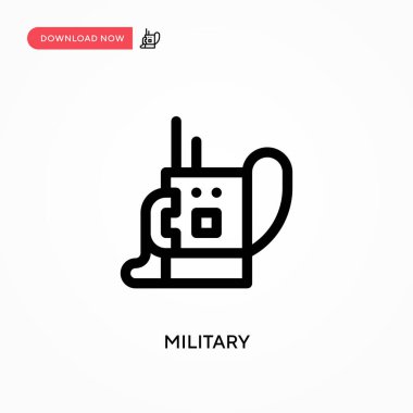 Askeri basit vektör ikonu. Web sitesi veya mobil uygulama için modern, basit düz vektör çizimi