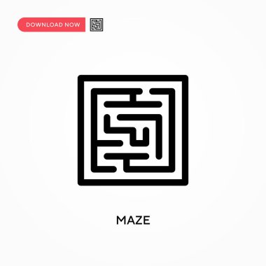 Maze Basit vektör simgesi. Web sitesi veya mobil uygulama için modern, basit düz vektör çizimi