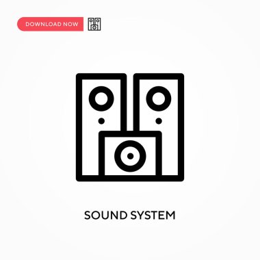 Ses sistemi basit vektör simgesi. Web sitesi veya mobil uygulama için modern, basit düz vektör çizimi