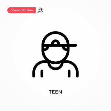 Basit Gençlik vektör simgesi. Web sitesi veya mobil uygulama için modern, basit düz vektör çizimi