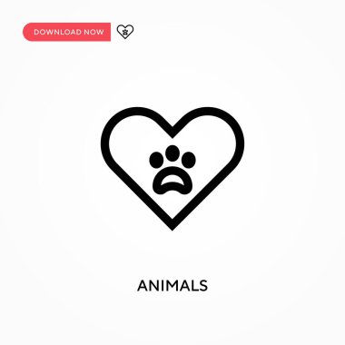 Hayvanlar basit vektör simgesi. Web sitesi veya mobil uygulama için modern, basit düz vektör çizimi