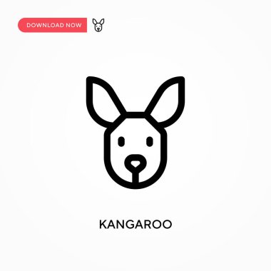 Kanguru Basit vektör simgesi. Web sitesi veya mobil uygulama için modern, basit düz vektör çizimi