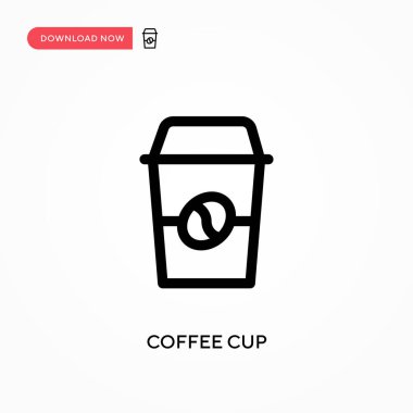 Kahve fincanı basit vektör ikonu. Web sitesi veya mobil uygulama için modern, basit düz vektör çizimi