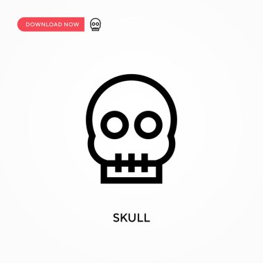 Kafatası Basit vektör simgesi. Web sitesi veya mobil uygulama için modern, basit düz vektör çizimi