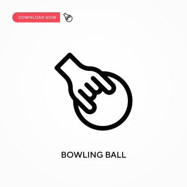 Bowling topu basit vektör simgesi. Web sitesi veya mobil uygulama için modern, basit düz vektör çizimi