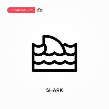 Köpek balığı basit vektör simgesi. Web sitesi veya mobil uygulama için modern, basit düz vektör çizimi