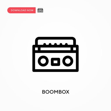Boombox Basit vektör simgesi. Web sitesi veya mobil uygulama için modern, basit düz vektör çizimi