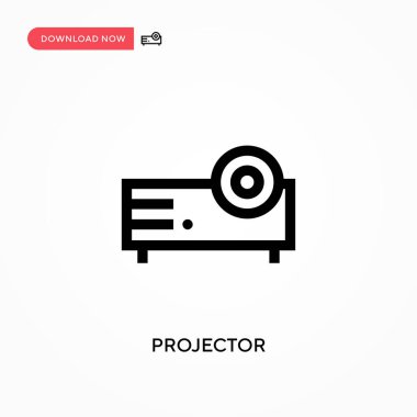 Projektör Basit vektör simgesi. Web sitesi veya mobil uygulama için modern, basit düz vektör çizimi