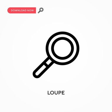 Loupe Basit vektör simgesi. Web sitesi veya mobil uygulama için modern, basit düz vektör çizimi