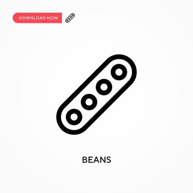 Fasulye basit vektör simgesi. Web sitesi veya mobil uygulama için modern, basit düz vektör çizimi