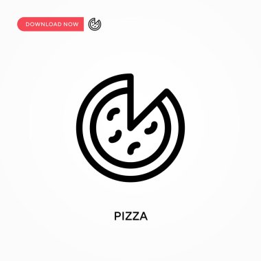 Pizza basit vektör simgesi. Web sitesi veya mobil uygulama için modern, basit düz vektör çizimi