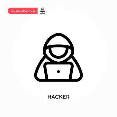 Hacker Basit vektör simgesi. Web sitesi veya mobil uygulama için modern, basit düz vektör çizimi