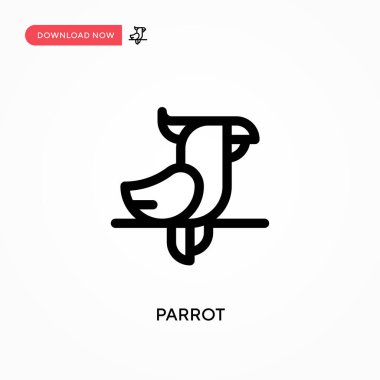 Papağan basit vektör simgesi. Web sitesi veya mobil uygulama için modern, basit düz vektör çizimi