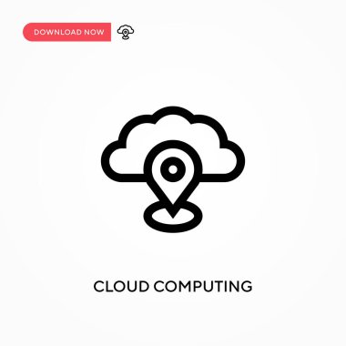 Bulut hesaplama basit vektör simgesi. Web sitesi veya mobil uygulama için modern, basit düz vektör çizimi